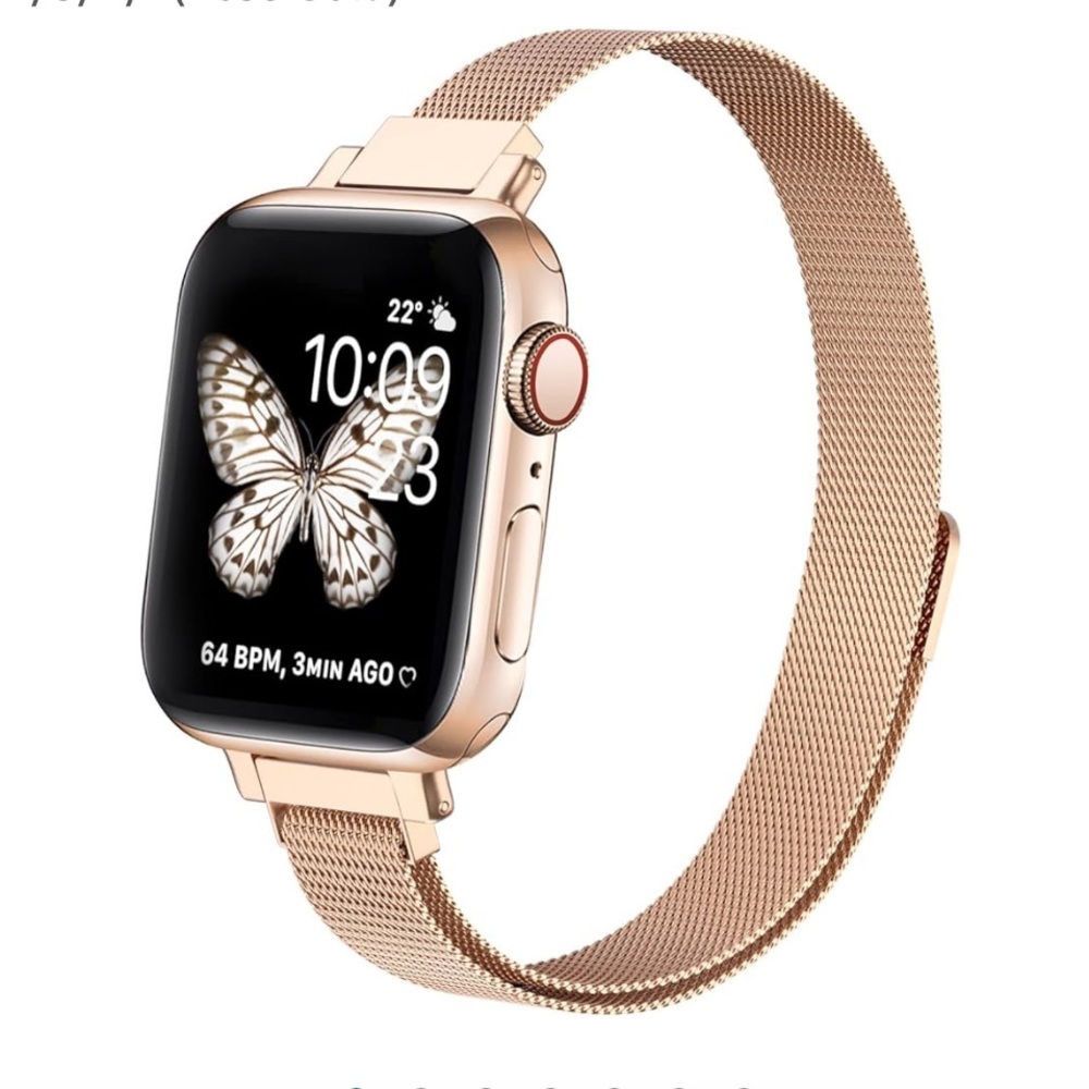 Slim iWatch Band 38/40/41/42/44/45 for Women Girls, Stainless Steel Mesh Strap